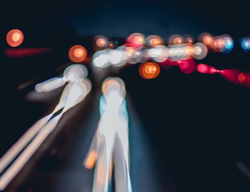 time-lapse of lights